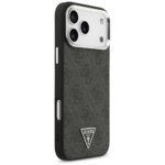 Case Guess 4G Triangle Logo MagSafe for iPhone 17 Pro Max black silver - imagine 4