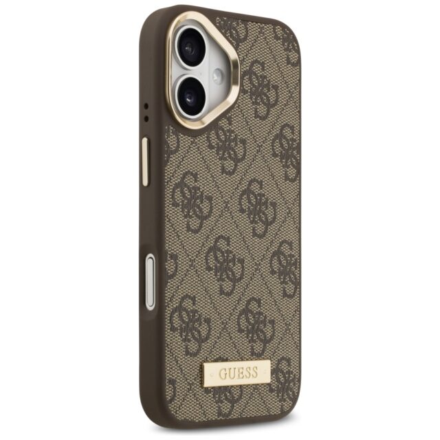 Guess 4G Logo Plate MagSafe Case for iPhone 17 Brown - imagine 4