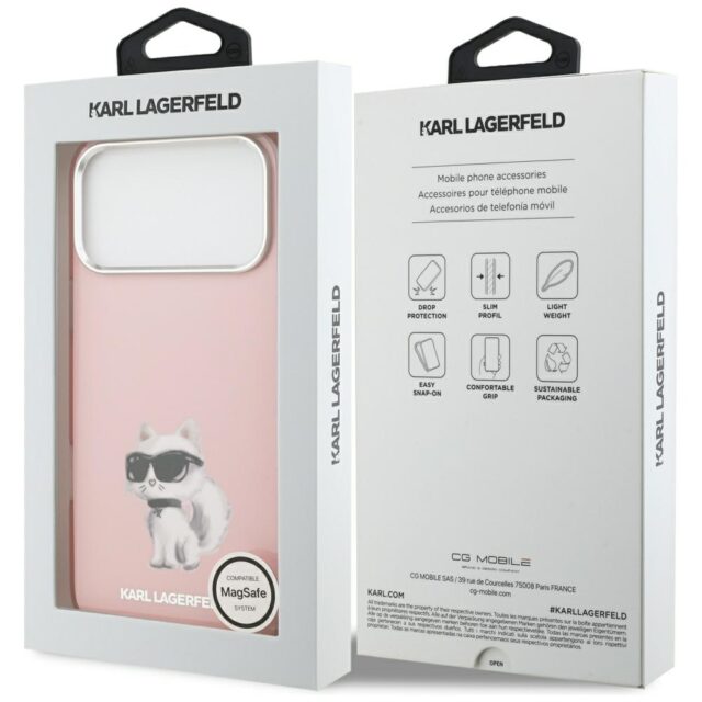 Karl Lagerfeld IML Aquarelle Choupette & Logo MagSafe Case for iPhone 17 Pro Max Pink - imagine 8