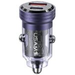 USAMS car charger C35 USB+USB-C 45W Fast Charge purple CC175CC02 (US-CC175)