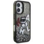Case Karl Lagerfeld Liquid Glitter       Choupette Logo MagSafe for iPhone 16 black - imagine 4