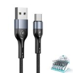 USAMS Braided Cable U55 2A USB-C 1pc for set U55 black 1m SJ449ZJ01 (US-SJ449)