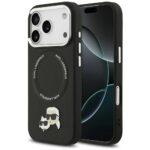 Karl Lagerfeld Karl & Choupette Pins MagSafe Case for iPhone 17 Pro Max Black