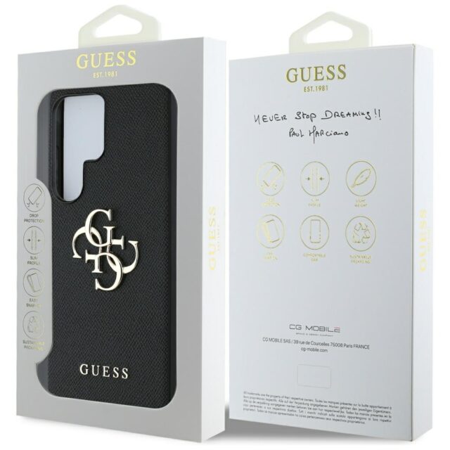 Case Guess Grained Big 4G Logo Small Classic Logo to Samsung Galaxy S25 Ultra black - imagine 8