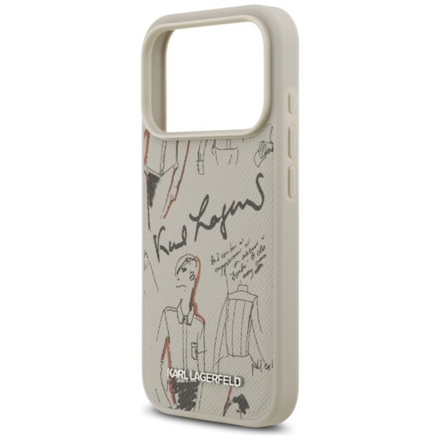 Karl Lagerfeld Grained Pattern & Logo MagSafe Case for iPhone 17 Pro Gray - imagine 6