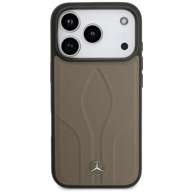 Case Mercedes Leather The Move MagSafe for iPhone 17 Pro taupe - imagine 3