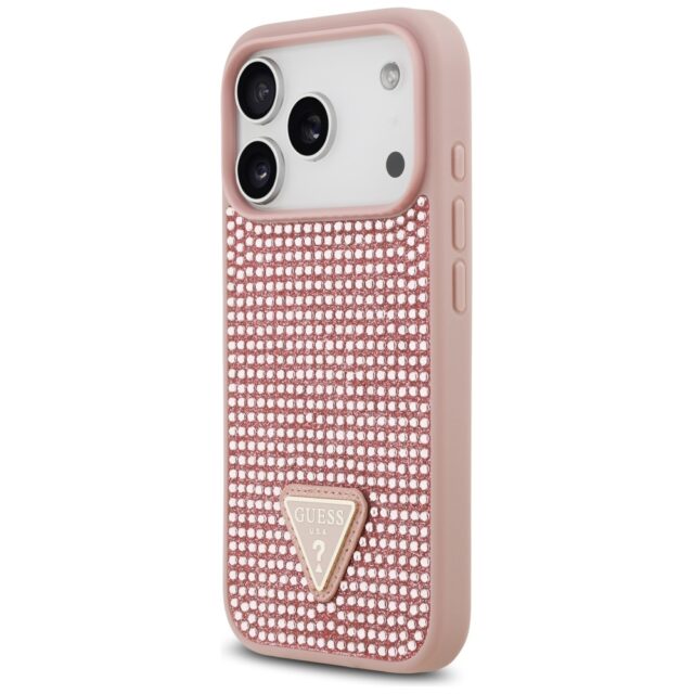 Case Guess Rhinestone Triangle Logo for iPhone 17 Pro pink - imagine 2