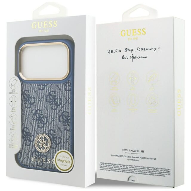 Case Guess 4G Strass Logo MagSafe for iPhone 17 Pro blue - imagine 8
