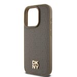 DKNY DKHMP15XPSHRPSW iPhone 15 Pro Max 6.7 inch brown hardcase Leather Pattern Metal Logo MagSafe - imagine 6