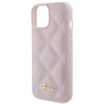 Guess GUHCP15SPSQSQSP iPhone 15 / 14 / 13 6.1" pink hardcase Quilted Metal Logo - imagine 6