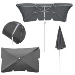 Folding Garden Umbrella Black Forest, 2m Grey