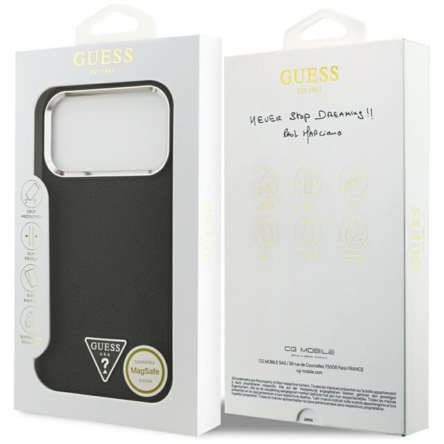 Guess Grained Triangle Logo MagSafe case for iPhone 17 Pro Max black - imagine 8