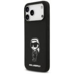 Case Karl Lagerfeld Silicone Karl Sketch & Logo MagSafe for iPhone 17 Pro Max black - imagine 2