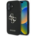 Case Guess Grained Big 4G Logo Small Classic Logo for iPhone 16 black