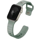 UNIQ Stride Apple Watch Series 1/2/3/4/5/6/7/8/9/SE/SE2/SE3 38/40/41mm FKM Rubber Strap Mint/Ice - imagine 3
