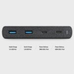 UNIQ HUB Surge Charger 90W charcoal black 2xUSB Quick Charge 3.0 + 2xUSB-C PD 3.0 (LITHOS - imagine 2