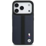 Case BMW M Perforated Stripe Logo MagSafe for iPhone 17 Pro navy blue - imagine 3