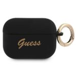 Guess GUAPSSSK AirPods Pro cover black Silicone Vintage Script