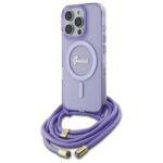 Guess GUHMP16XHCTSGNSU iPhone 16 Pro Max 6.9" purple hardcase Crossbody Cord Script MagSaf