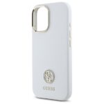 Guess GUHCP16SM4DGPH iPhone 16 6.1" white hardcase Silicone Logo Strass 4G - imagine 6