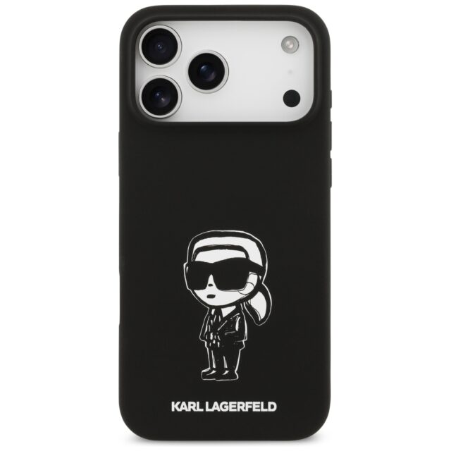 Case Karl Lagerfeld Silicone Karl Sketch & Logo MagSafe for iPhone 17 Pro Max black - imagine 3