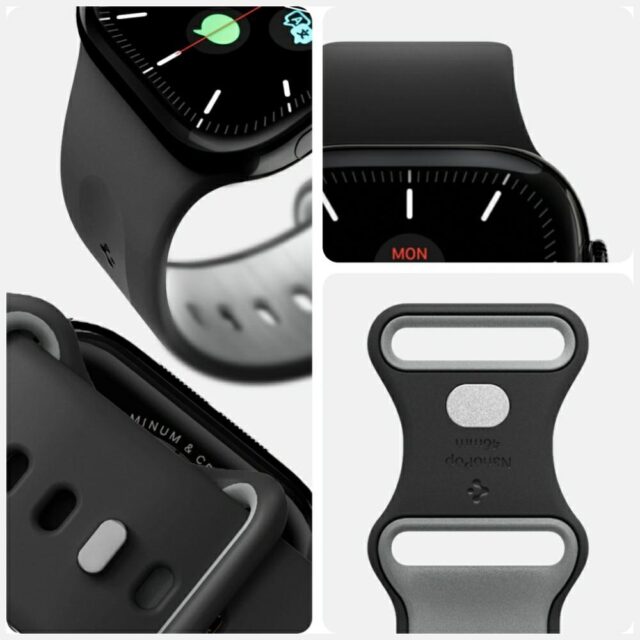 Band Spigen Nano Pop for Apple Watch6/7/8/9/10/11/SE/SE3/Ultra1/ 2 / 3(44/45/46/49mm)black - imagine 8