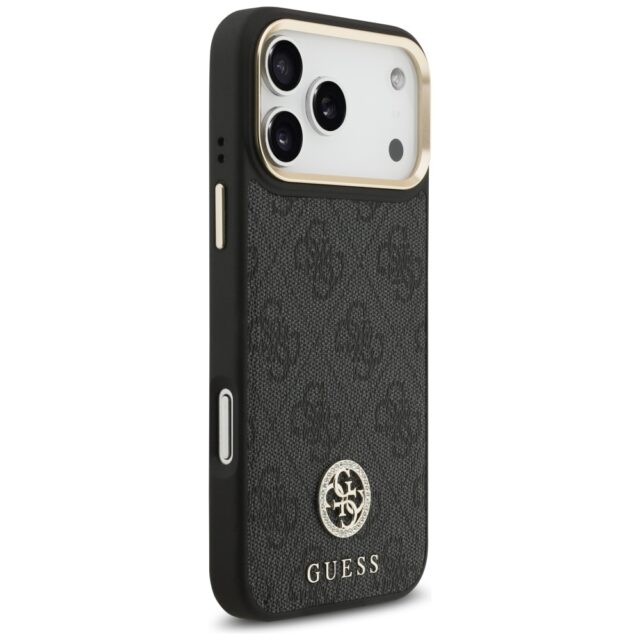 Case Guess 4G Strass Logo MagSafe for iPhone 17 Pro Max black - imagine 4