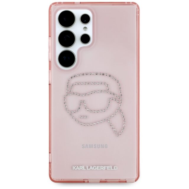 Case Karl Lagerfeld Rhinestones K. Head Logo for Samsung Galaxy S25 Ultra pink - imagine 3