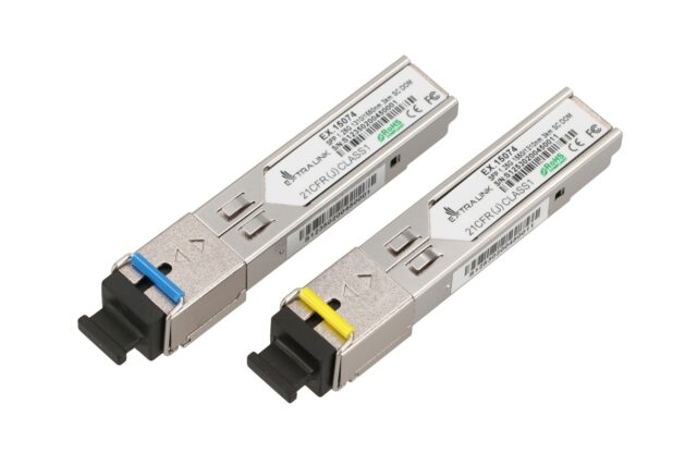 Extralink SFP 1.25G | SFP WDM Module | 1,25Gbps, 1310/1550nm, single mode, 3km, SC, DOM, pair, dedicated for HP/Aruba - imagine 2