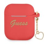 Guess GUA2LSCHSR AirPods cover red Silicone Charm Heart Collection