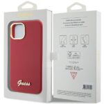Guess GUHCP15SSMBSLM iPhone 15 / 14 / 13 6.1" magenta hardcase Silicone Script Metal Logo & Frame - imagine 8