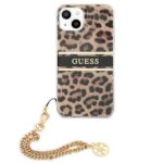 Guess GUHCP13MKBSLEO iPhone 13 / 14 / 15 6,1" Leopard hardcase Gold Chain - imagine 3