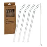 Extralink | Set of 4 Glass Drinking Straws with Brush |