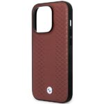 BMW BMHMP14X22RFGR case iPhone 14 Pro Max 6.7" burgundy Leather Diamond Pattern MagSafe - imagine 6