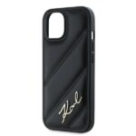 Karl Lagerfeld KLHCP13MPQDSMGK iPhone 13 6.1" black hardcase Diagonal Quilted Script - imagine 6