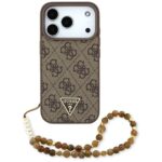 Guess 4G Strap Triangle Logo MagSafe case for iPhone 17 Pro brown