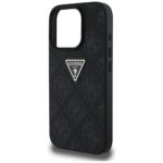 Case Guess Hot Stamp 4G Pattern Triangle Metal Logo for iPhone 16 Pro black - imagine 6