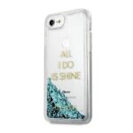 Guess GUHCP7GLUQBL iPhone 6/7/8/SE 2020 / SE 2022 blue hard case Liquid Glitter Party - imagine 2