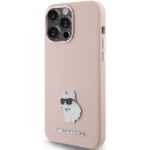 Karl Lagerfeld KLHCP15LSMHCNPP iPhone 15 Pro 6.1" pink Silicone Choupette Metal Pin - imagine 2