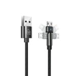 USAMS Braided Rotating Cable U60 2A microUSB black 1m SJ478USB01 (US-SJ478)