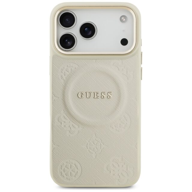 Case Guess Peony Hot Stamp MagSafe for iPhone 17 Pro Max beige - imagine 3