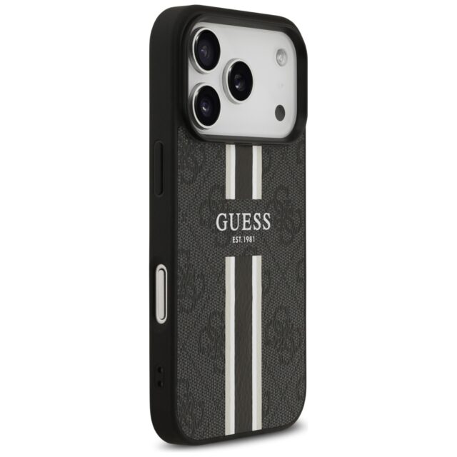 Case Guess 4G Printed Stripes MagSafe for iPhone 17 Pro black - imagine 4