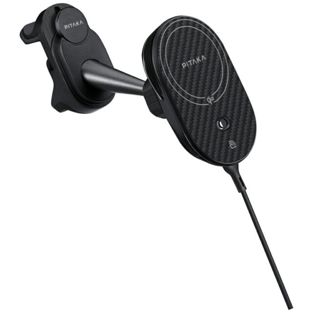 Car mount with wireless charger PITAKA MagEZ Pro 2 Qi2 Tesla Magsafe for Tesla Model 3/Y black gray - imagine 5
