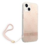 Guess GUOHCP14SH4STP iPhone 14 / 15 / 13 6.1" pink hardcase 4G Print Strap - imagine 3