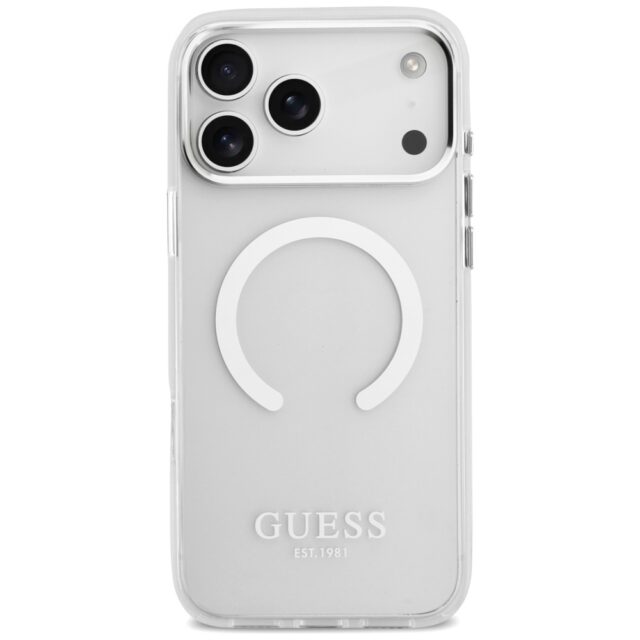 Guess Metal Outline MagSafe case for iPhone 17 Pro Max silver - imagine 3