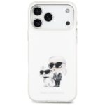 Karl Lagerfeld IML Aquarelle Karl & Choupette & Logo MagSafe Case for iPhone 17 Pro Max White - imagine 3
