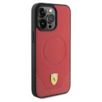Ferrari FEHMP15LPTER iPhone 15 Pro 6.1" red hardcase Carbon Metal Logo MagSafe - imagine 4