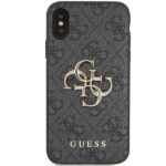 Guess GUHCPX4GMGGR iPhone X/XS grey hardcase 4G Big Metal Logo - imagine 3