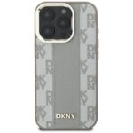 Case DKNY Checkered Pattern Magsafe for iPhone 16 Pro Max beige - imagine 3
