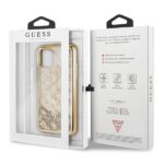 Guess GUHCN58PEOLGGO iPhone 11 Pro gold hard case 4G Peony Liquid Glitter - imagine 7